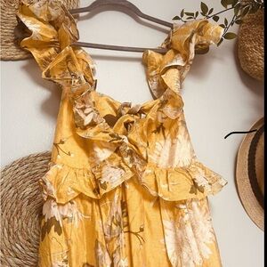 H&M Gold Flutter Sleeve Dress